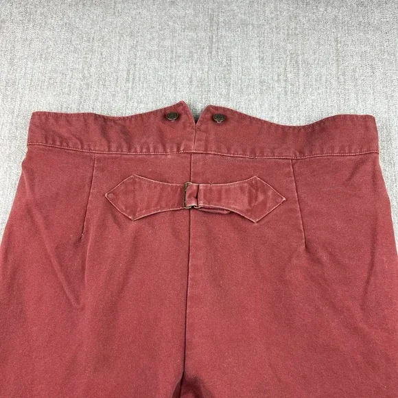 Vintage 60s Cactus Concha's Canvas Buckle Back Pants 38x30 Cowboy Crimson Red